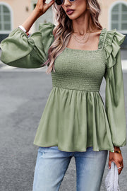 Puff Sleeves Blouse With Fungus