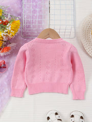 Girls cardigan sweater hollow casual sweater knitted jacket