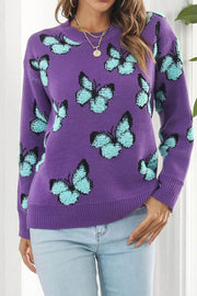 3D Butterfly Loose Long Sleeve Sweater