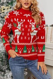 Christmas Fawn Snowflake Pullover Sweater