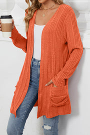 Solid Color Breasted Long Sleeve Cardigan Sweater