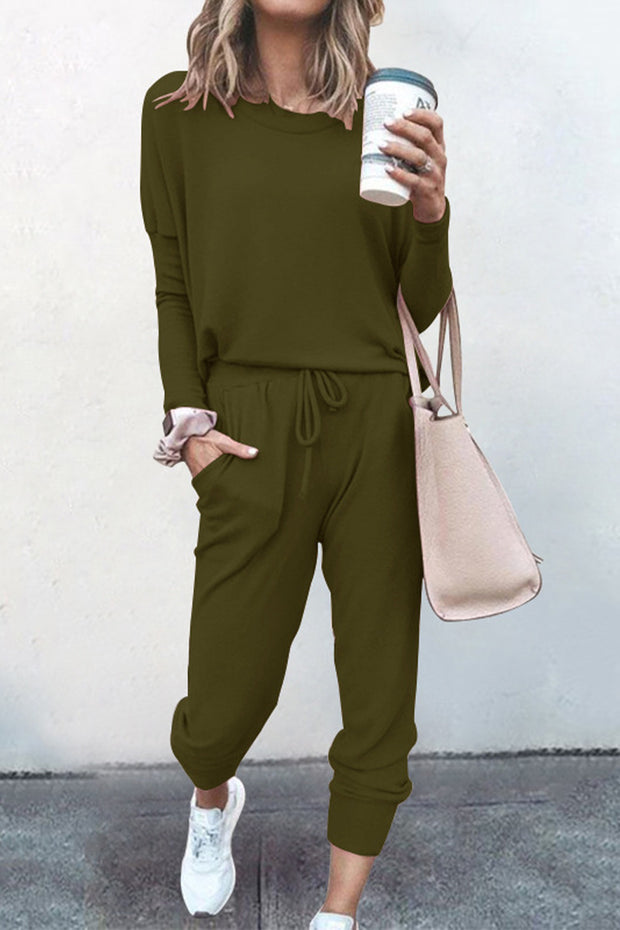 Loose Solid Color Long-sleeved Casual Suit