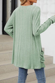 Solid Color Breasted Long Sleeve Cardigan Sweater