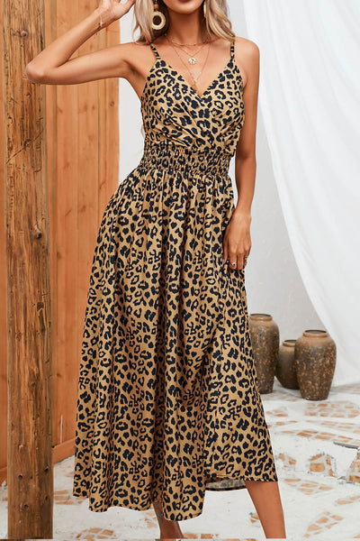 Leopard Print Suspender Dress