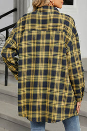 Oversize Plaid Shirt Brushed Long Sleeve Shirt