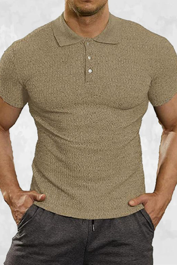 Uniqshe Fashion Solid Color Polo Shirt