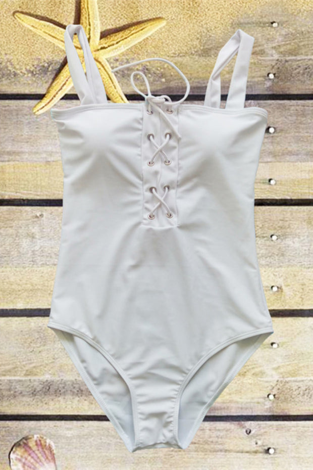 Lace-Up One-piece Swimsuit