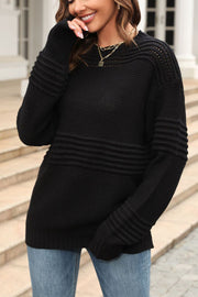 Solid Color Hollow Knit Bottoming Sweater