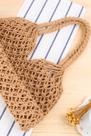 Beach Woven Straw Shopper Bag