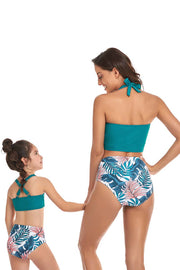 Drawstring Print Parent-child Two Pieces Swimsuit