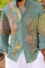 Men's Cotton&Linen Long-Sleeved Fashion Casual Shirt