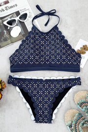 🔥Daily Skinny Patchwork Blue Two Pieces Swimsuit