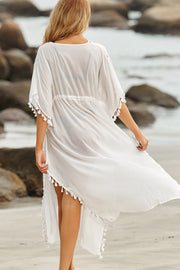 Chiffon Lace Fringed Loose Cover up