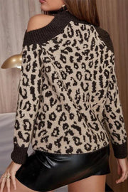 Dew Shoulder Leopard sweater