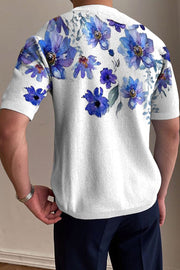 Men's Round Neck Printed Short Sleeve T-Shirt