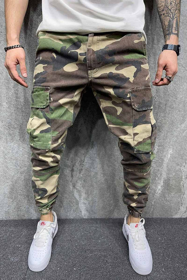 Men Camouflage Pocket Casual Trousers