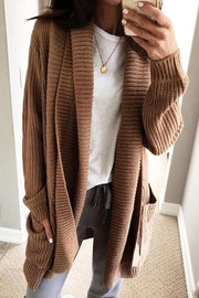 Exquisite Pocketed Open Front Knit Cardigan