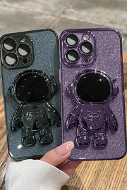 Glitter Silicone Astronaut Hidden Stand Case  For iPhone14/13/12/11(Pro,Pro max)