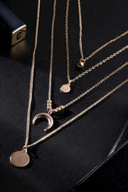 Multi-layered Moon Disc Necklace