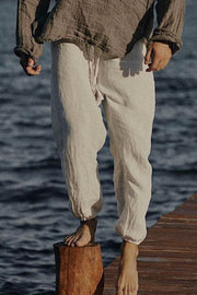 Men's Linen Casual Plain Harem Pants