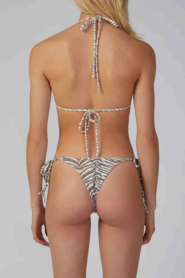Spaghetti Strap Zebra Print Two Pieces Swimsuit