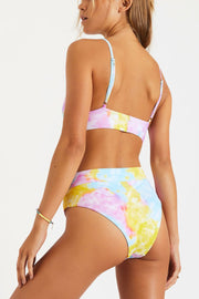 Colorful Tie Dye High Waist Triangle Two Pieces Swimsuit