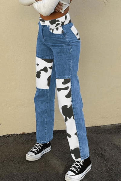 Women's Cow Print Jeans