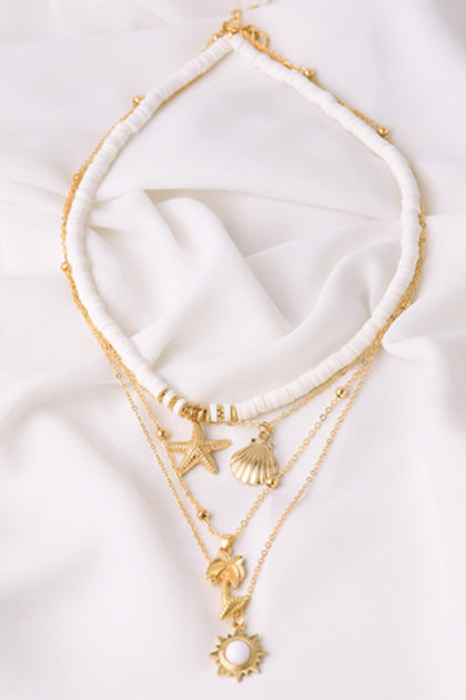 Shell Starfish Detail Layered Design Necklace – uniqshe