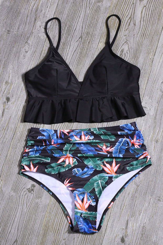 Floral Printed Two Pieces Swimsuit (4 Colors)