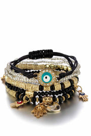 Fashion Multi-Layer Crystal Bead Tassel Pendant Bracelet And Bracelet