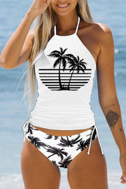 🔥Women's Tropical Plants Print Two Piece Swimwear