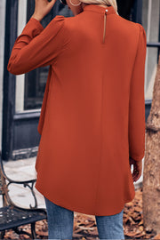 Half Turtleneck Cloak Design Long Sleeve Shirt