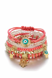 Fashion Multi-Layer Crystal Bead Tassel Pendant Bracelet And Bracelet