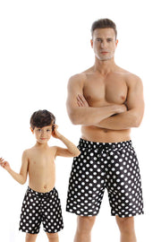 Polka Dot Print Parent-child Swim Shorts