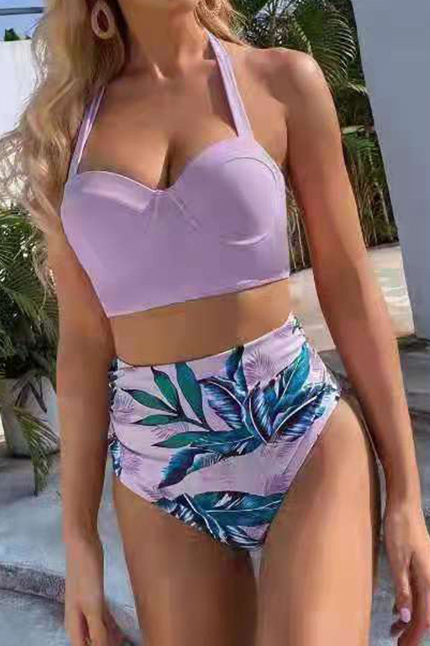 High Waisted Printed Two Piece Swimsuit