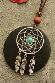 Dream Catcher Feather Leaf Long Necklace Sweater Chain