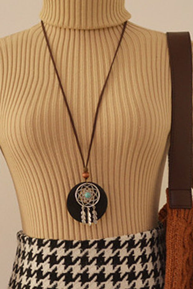 Dream Catcher Feather Leaf Long Necklace Sweater Chain