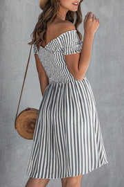 Fashion Short Sleeve Stripe Dress
