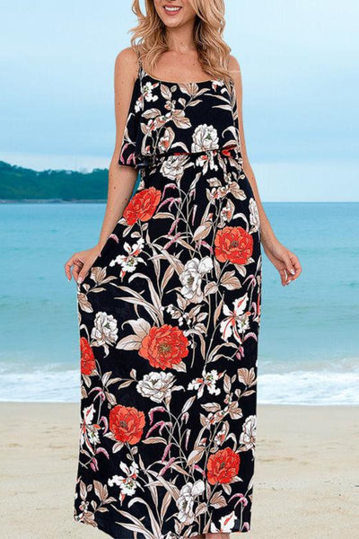 Print Floral Boho Women Fall Beach Dress