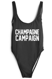 Champagne Campaign - Slogan One-piece Swimsuit