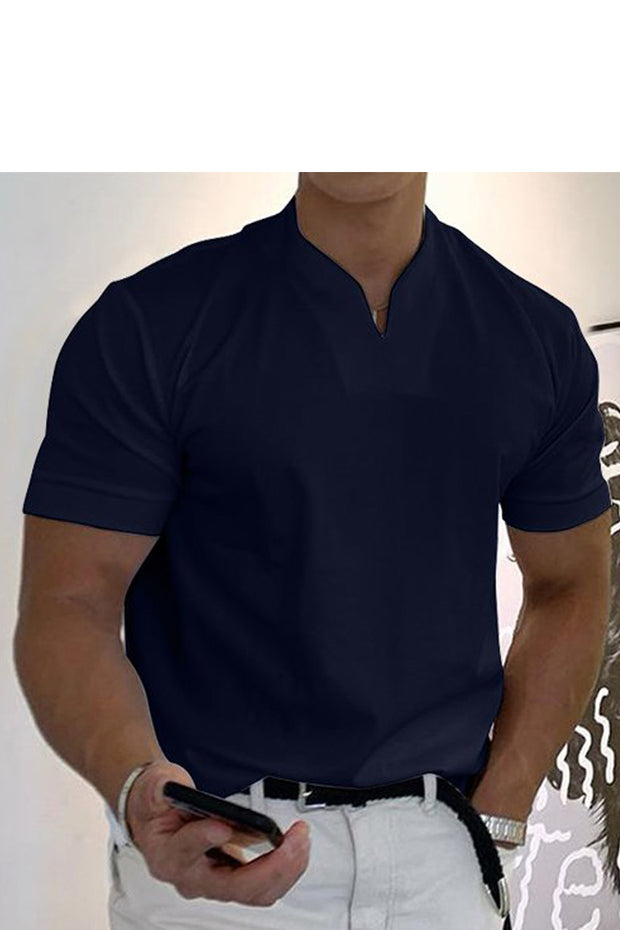 Men Gentlemans Business Short Sleeve Fitness T-Shirt