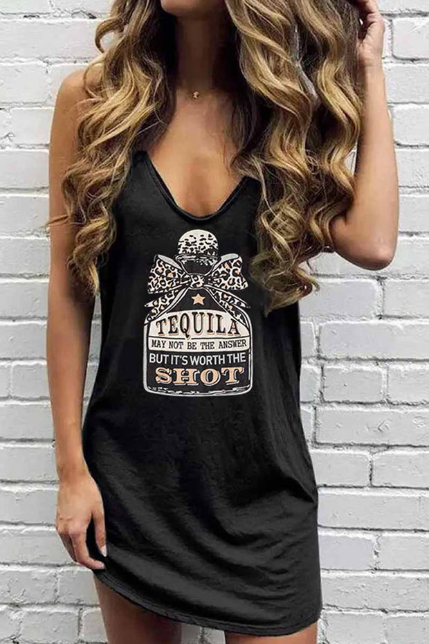 Tequila It's Worth the Shot Leopard Print Sleeveless Mini Dress