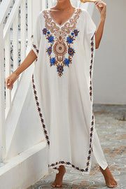 Embroidered Maxi Beach Cover Up