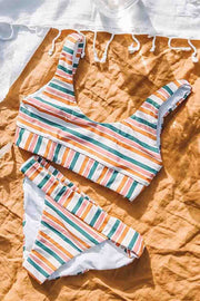 Rainbow Striped  Two pieces Swimsuit