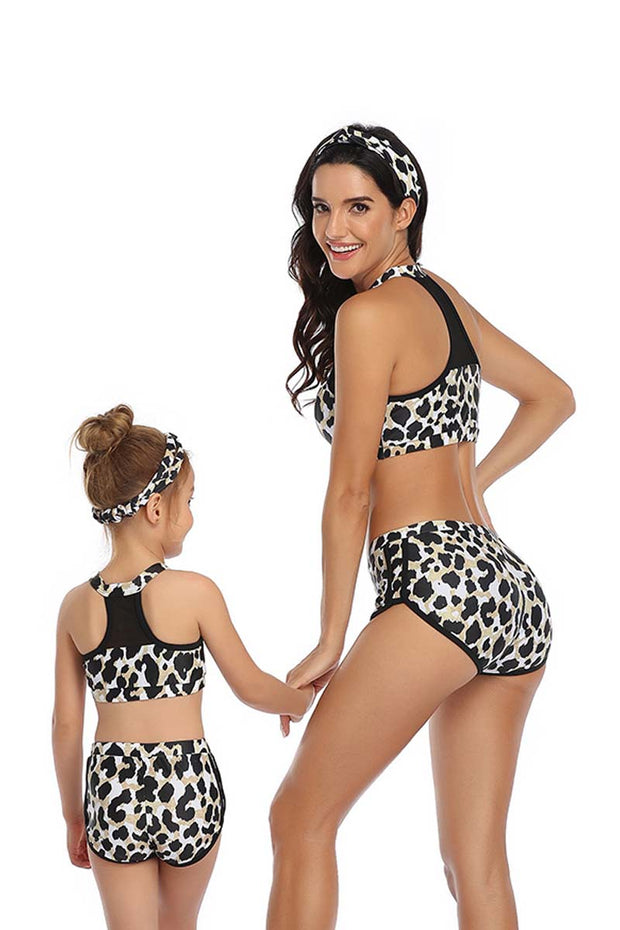 Leopard Print Parent-child Two Pieces Swimsuit