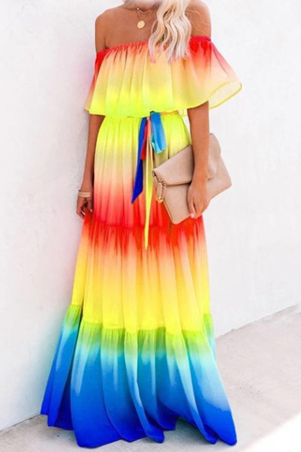 Gradual Change Multicolor Maxi Dress