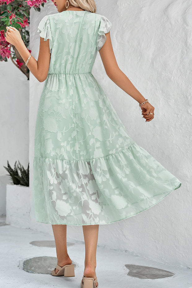 V-neck Floral Sleeveless Dress