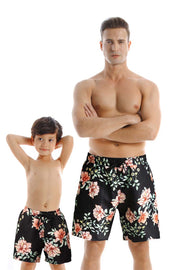 Floral Print Parent-child Swim Shorts