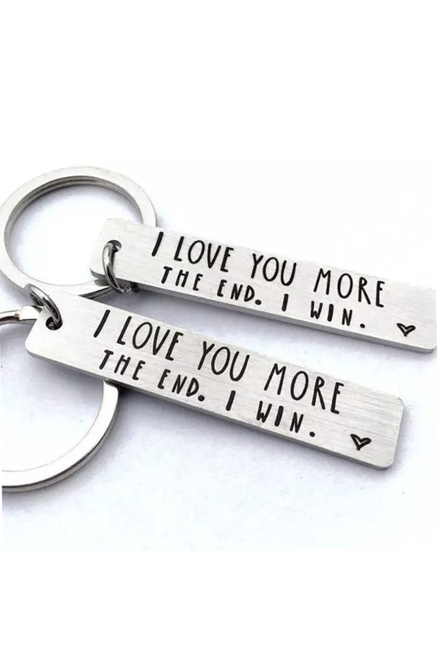 Valentine I Love You More Keychain