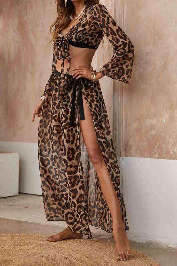 2 Pack Leopard Top and Skirt Set